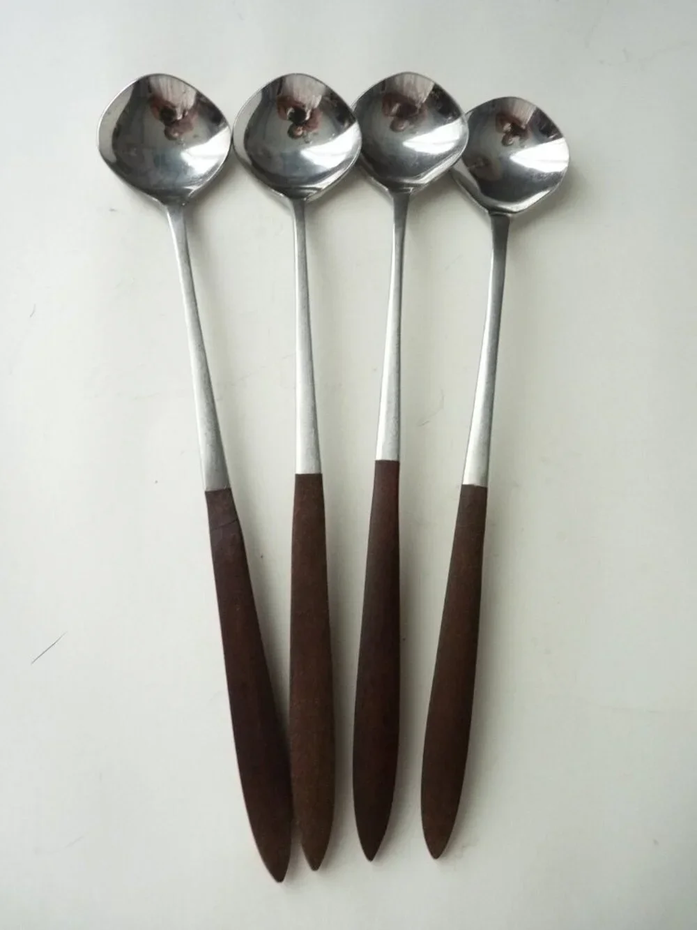 Vintage‎ EPIC Eco Forged Stainless Steel Utensil Iced Tea Spoons Set of 4